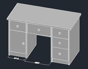 家具设计之三维CAD办公桌绘制