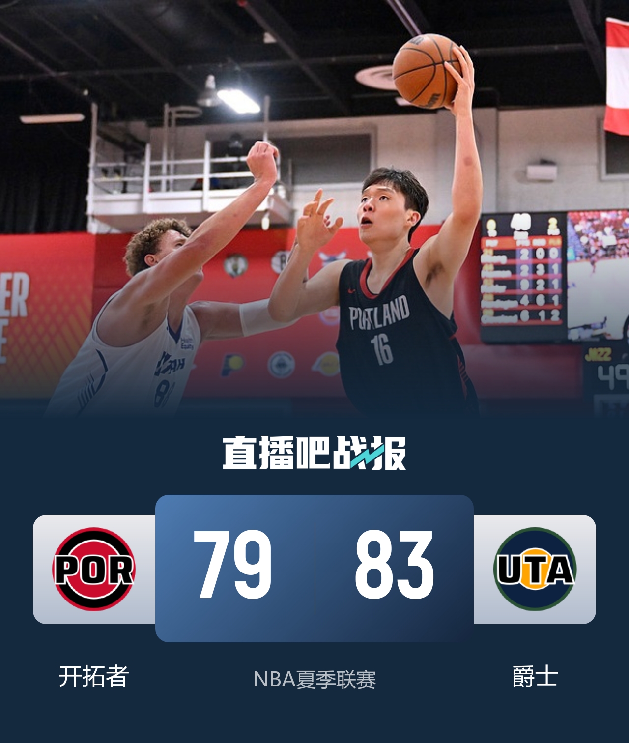 崔永熙9+10+3+2帽 开拓者夏季联赛惜败骑士