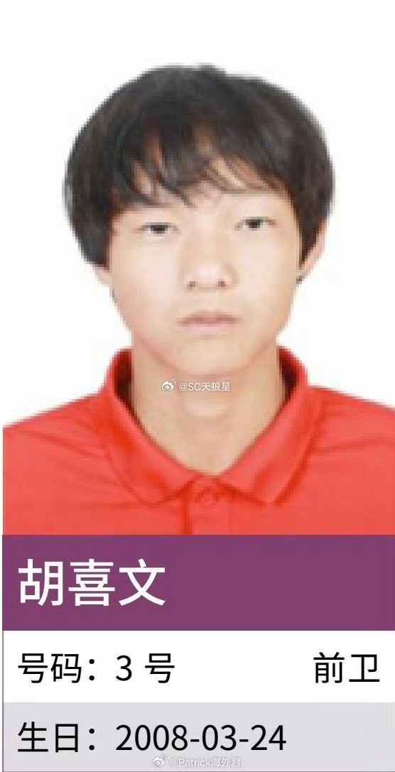 恒大足校08核心胡喜文转投津门虎 曾助U15国足东亚杯夺冠
